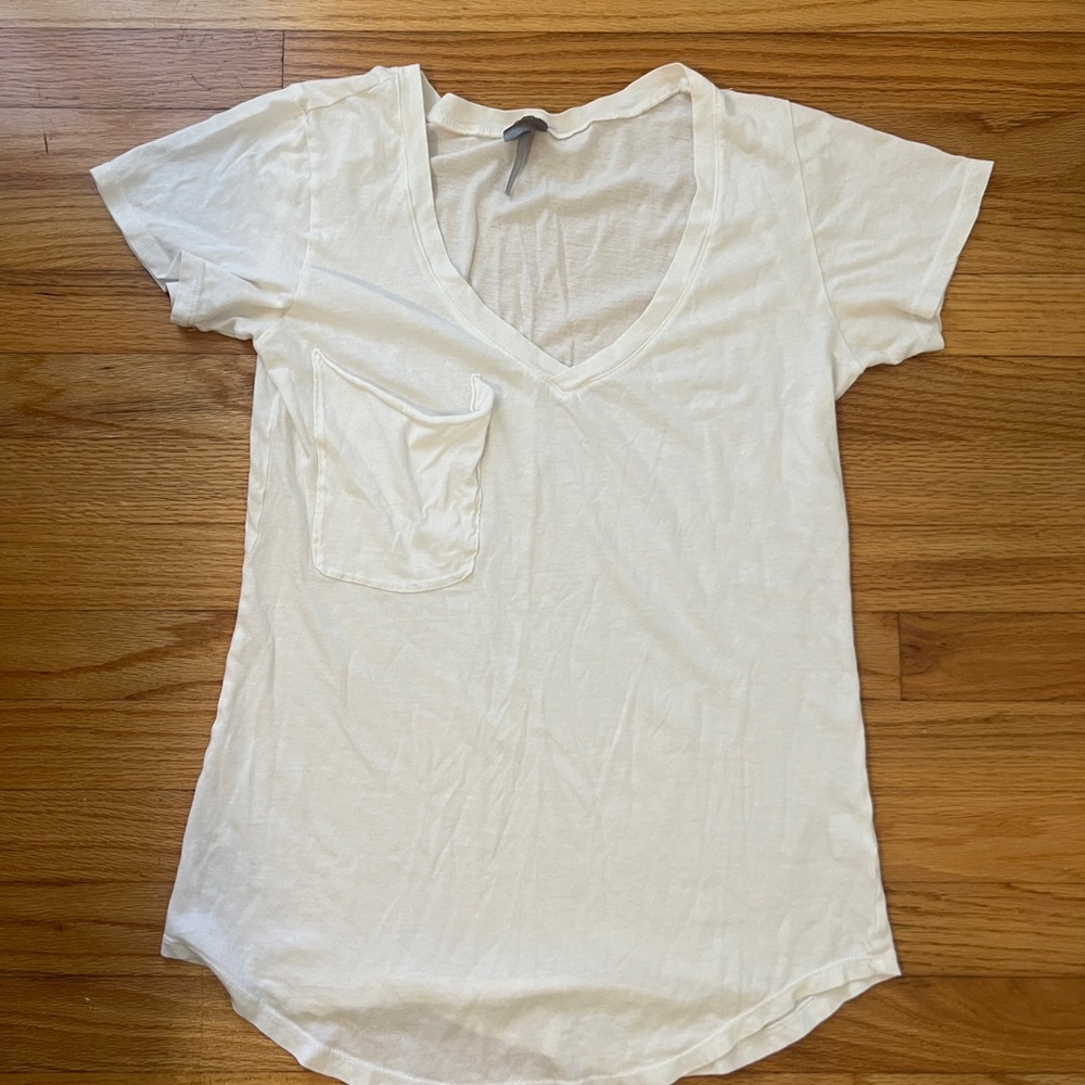 Women's White V-Neck Top